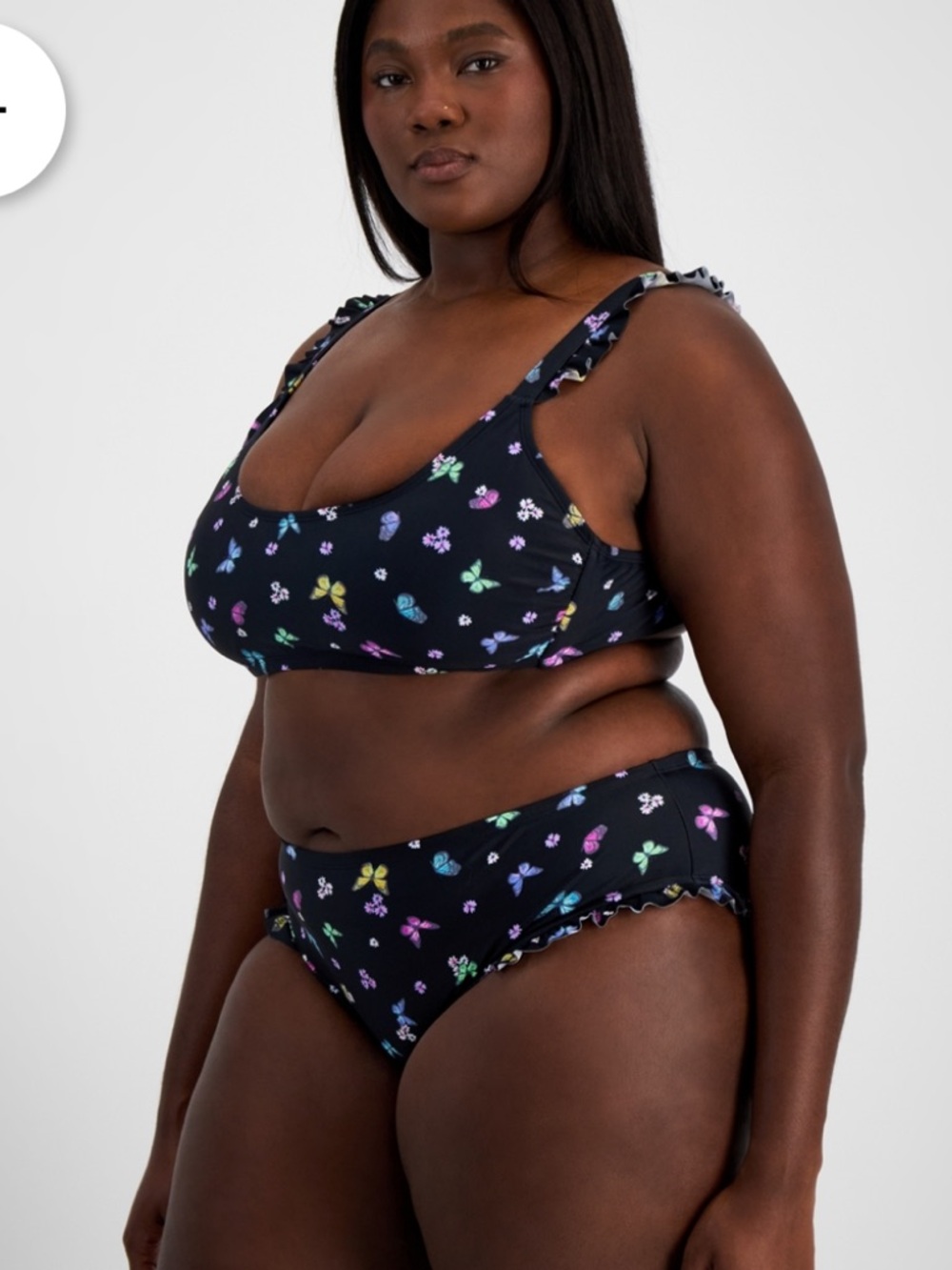 California Waves Plus
Salt + Cove Plus Size Ruffled Butterfly-Print Swim 16/18